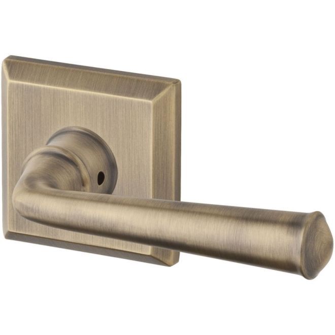 Baldwin Reserve HDFEDLTSR049 Half Dummy Left Hand Federal Lever and Traditional Square Rose Matte Brass and Black Finish - Left Hand - Brass