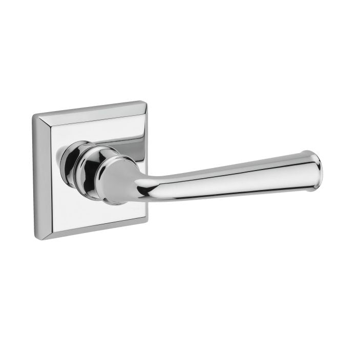 Baldwin Reserve HDFEDLTSR260 Half Dummy Left Hand Federal Lever and Traditional Square Rose Bright Chrome Finish - Left Hand - Brass