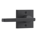 Baldwin Reserve HDSQULCSR190 Half Dummy Left Hand Square Lever and Contemporary Square Rose Satin Black Finish - Left Hand - Brass