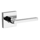 Baldwin Reserve HDSQULCSR260 Half Dummy Left Hand Square Lever and Contemporary Square Rose Bright Chrome Finish - Left Hand - Brass