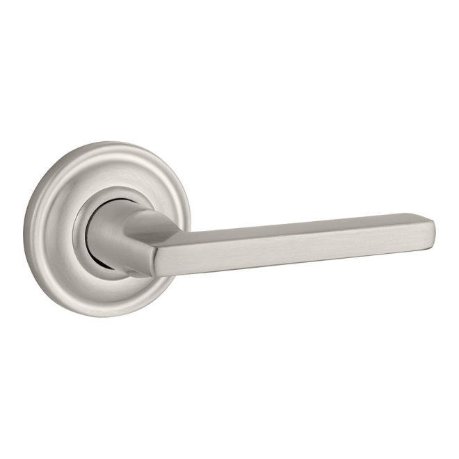 Baldwin Reserve HDSQULTRR150 Half Dummy Left Hand Square Lever and Traditional Round Rose Satin Nickel Finish - Left Hand - Brass