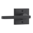 Baldwin Reserve HDSQURCSR190 Half Dummy Right Hand Square Lever and Contemporary Square Rose Satin Black Finish - Right Hand - Brass