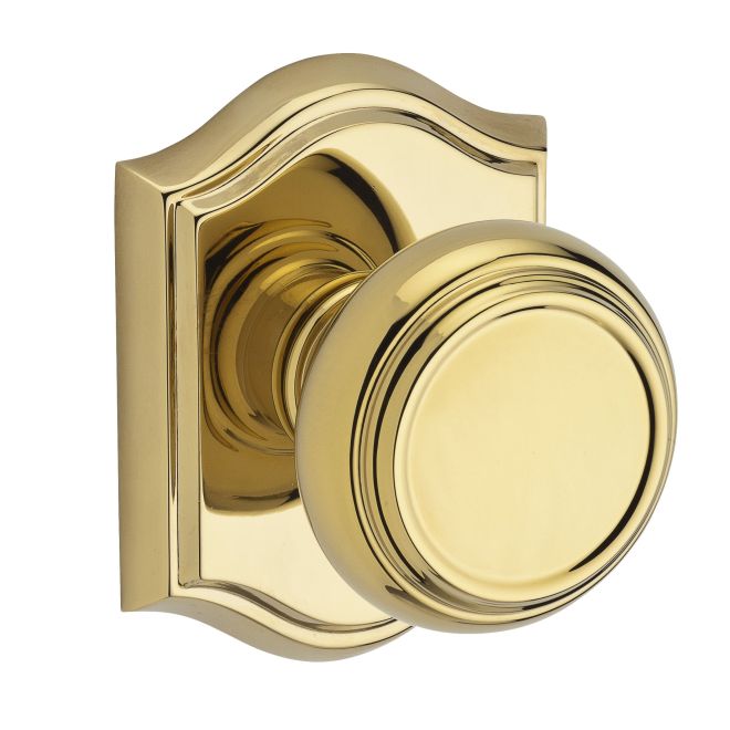 Baldwin Reserve HDTRATAR003 Half Dummy Traditional Knob and Traditional Arch Rose Lifetime Brass Finish - Lifetime Brass - Brass