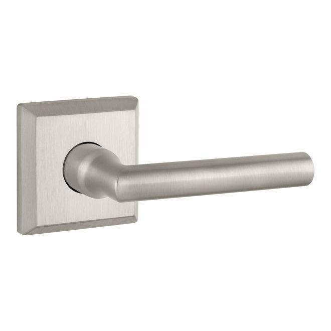 Baldwin Reserve HDTUBRTSR150 Half Dummy Right Hand Tube Lever and Traditional Square Rose Satin Nickel Finish - Right Hand - Brass