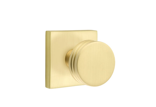 Emtek Bern Brass knob with Square rosette