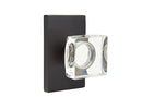 Emtek Modern Square Crystal Knob With Modern Rectangular Rosette