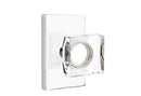 Emtek Modern Square Crystal Knob With Modern Rectangular Rosette