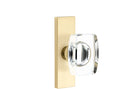 Emtek Windsor Crystal Knob with Modern Brass Rosettes, STRETTO 1.5x5 Rosette