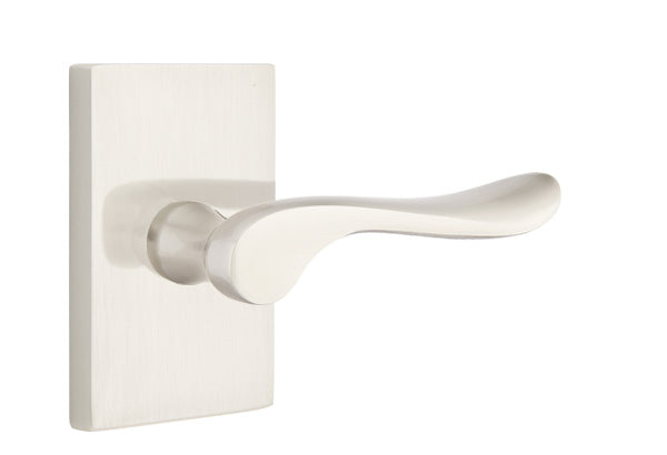 EMTEK Luzern Lever with Modern Rectangular Rosette