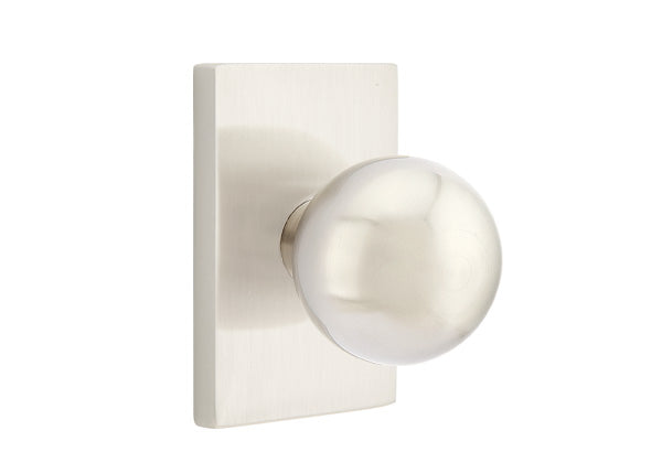 EMTEK  Orb Knob with Modern Rectangular Rosette