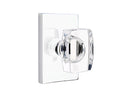 Emtek Windsor Crystal Knob with Modern Brass Rosettes, Modern Rectangular Rosette