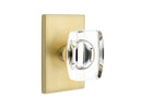 Emtek Windsor Crystal Knob with Modern Brass Rosettes, Modern Rectangular Rosette