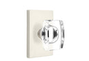 Emtek Windsor Crystal Knob with Modern Brass Rosettes, Modern Rectangular Rosette