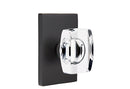 Emtek Windsor Crystal Knob with Modern Brass Rosettes, Modern Rectangular Rosette