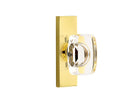 Emtek Windsor Crystal Knob with Modern Brass Rosettes, STRETTO 1.5x5 Rosette