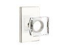 Emtek Modern Square Crystal Knob With Modern Rectangular Rosette Concealed Screws
