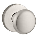 Baldwin Reserve PSROUCRR150 Passage Round Knob and Contemporary Round Rose with 6AL Latch and Dual Strike Satin Nickel Finish - Satin Nickel - Brass