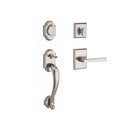 Baldwin Reserve SCADIXTAPRRSR492 Single Cylinder Adirondack Handleset Right Hand Taper Lever and Rustic Square Rose with 6AL Latch and Dual Strike White Bronze Finish - Right Hand - NA