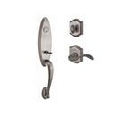 Baldwin Reserve SCCHEXCURRTAR152 Single Cylinder Chesapeake Handleset Right Hand Curve Lever and Traditional Arch Rose with 6AL Latch and Dual Strike Matte Antique Nickel Finish - Right Hand - NA