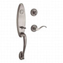 Baldwin Reserve SCCHEXCURRTRR152 Single Cylinder Chesapeake Handleset Right Hand Curve Lever and Traditional Round Rose with 6AL Latch and Dual Strike Matte Antique Nickel Finish - Right Hand - NA