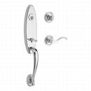 Baldwin Reserve SCCHEXCURRTRR260 Single Cylinder Chesapeake Handleset Right Hand Curve Lever and Traditional Round Rose with 6AL Latch and Dual Strike Bright Chrome Finish - Right Hand - NA