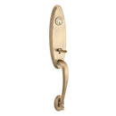 Baldwin Reserve SCCHEXDECLTAR049 Single Cylinder Chesapeake Handleset Left Hand Decorative Lever and Traditional Arch Rose with 6AL Latch and Dual Strike Matte Brass and Black Finish - Left Hand - NA