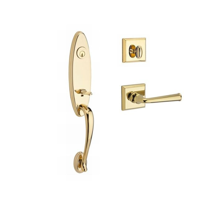 Baldwin Reserve SCCHEXFEDLTSR003 Single Cylinder Chesapeake Handleset Left Hand Federal Lever and Traditional Square Rose with 6AL Latch and Dual Strike Lifetime Brass Finish - Left Hand - NA