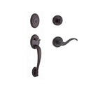 Baldwin Reserve SCCOLXCURLTRR112 Single Cylinder Columbus Handleset Left Hand Curve Lever and Traditional Round Rose with 6AL Latch and Dual Strike Venetian Bronze Finish - Left Hand - NA