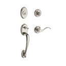 Baldwin Reserve SCCOLXCURLTRR141 Single Cylinder Columbus Handleset Left Hand Curve Lever and Traditional Round Rose with 6AL Latch and Dual Strike Bright Nickel Finish - Left Hand - NA