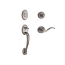 Baldwin Reserve SCCOLXCURRTRR152 Single Cylinder Columbus Handleset Right Hand Curve Lever and Traditional Round Rose with 6AL Latch and Dual Strike Matte Antique Nickel Finish - Right Hand - NA