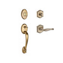 Baldwin Reserve SCCOLXDECRTAR049 Single Cylinder Columbus Handleset Right Hand Decorative Lever and Traditional Arch Rose with 6AL Latch and Dual Strike Matte Brass and Black Finish - Right Hand - NA