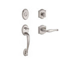 Baldwin Reserve SCCOLXDECRTAR150 Single Cylinder Columbus Handleset Right Hand Decorative Lever and Traditional Arch Rose with 6AL Latch and Dual Strike Satin Nickel Finish - Right Hand - NA