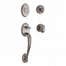 Baldwin Reserve SCCOLXELLTRR049 Single Cylinder Columbus Handleset Ellipse Knob and Traditional Round Rose with 6AL Latch and Dual Strike Matte Brass and Black Finish - NA - NA