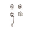 Baldwin Reserve SCCOLXROUTAR150 Single Cylinder Columbus Handleset Round Knob and Traditional Arch Rose with 6AL Latch and Dual Strike Satin Nickel Finish - NA - NA