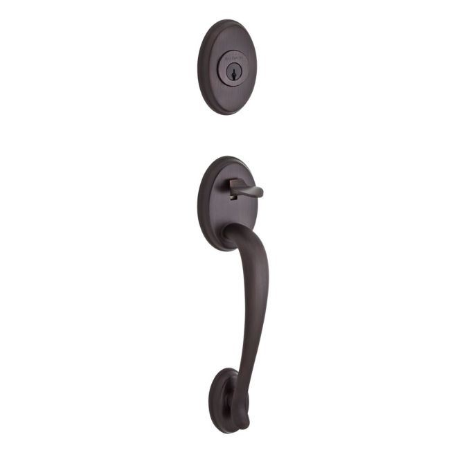 Baldwin Reserve SCCOLXTRATSR112 Single Cylinder Columbus Handleset Traditional Knob and Traditional Square Rose with 6AL Latch and Dual Strike Venetian Bronze Finish - NA - NA