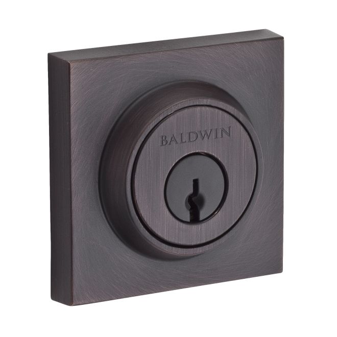 Baldwin Reserve SCCSD112 Single Cylinder Contemporary Square Deadbolt with 6AL Latch and Dual Strike Venetian Bronze Finish - Venetian Bronze - NA