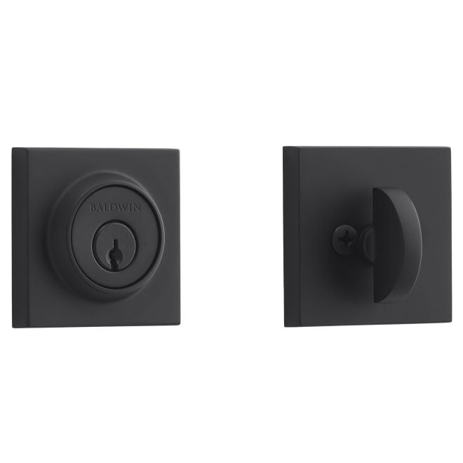 Baldwin Reserve SCCSD190 Single Cylinder Contemporary Square Deadbolt with 6AL Latch and Dual Strike Satin Black Finish - Satin Black - NA