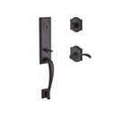 Baldwin Reserve SCDELXCURRTAR112 Single Cylinder Del Mar Handleset Right Hand Curve Lever and Traditional Arch Rose with 6AL Latch and Dual Strike Venetian Bronze Finish - Right Hand - NA