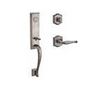 Baldwin Reserve SCDELXDECLTAR152 Single Cylinder Del Mar Handleset Left Hand Decorative Lever and Traditional Arch Rose with 6AL Latch and Dual Strike Matte Antique Nickel Finish - Left Hand - NA