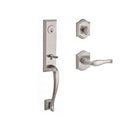 Baldwin Reserve SCDELXDECRTAR150 Single Cylinder Del Mar Handleset Right Hand Decorative Lever and Traditional Arch Rose with 6AL Latch and Dual Strike Satin Nickel Finish - Right Hand - NA