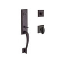 Baldwin Reserve SCDELXELLTSR112 Single Cylinder Del Mar Handleset Ellipse Knob and Traditional Square Rose with 6AL Latch and Dual Strike Venetian Bronze Finish - NA - NA