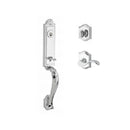 Baldwin Reserve SCELIXCURLTAR260 Single Cylinder Elizabeth Handleset Left Hand Curve Lever and Traditional Arch Rose with 6AL Latch and Dual Strike Bright Chrome Finish - Left Hand - NA