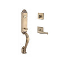 Baldwin Reserve SCELIXDECRTSR049 Single Cylinder Elizabeth Handleset Right Hand Decorative Lever and Traditional Square Rose with 6AL Latch and Dual Strike Matte Brass and Black Finish - Right Hand - NA