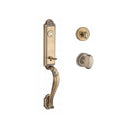 Baldwin Reserve SCELIXELLTRR049 Single Cylinder Elizabeth Handleset Ellipse Knob and Traditional Round Rose with 6AL Latch and Dual Strike Matte Brass and Black Finish - NA - NA