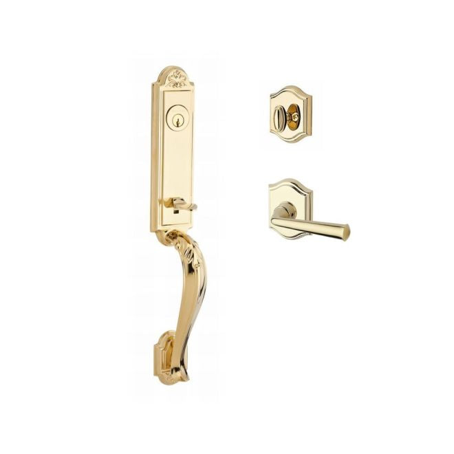 Baldwin Reserve SCELIXFEDLTAR003 Single Cylinder Elizabeth Handleset Left Hand Federal Lever and Traditional Arch Rose with 6AL Latch and Dual Strike Lifetime Brass Finish - Left Hand - NA