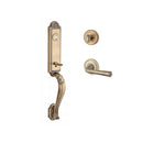 Baldwin Reserve SCELIXFEDLTRR049 Single Cylinder Elizabeth Handleset Left Hand Federal Lever and Traditional Round Rose with 6AL Latch and Dual Strike Matte Brass and Black Finish - Left Hand - NA