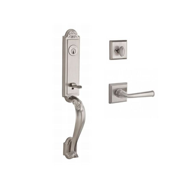 Baldwin Reserve SCELIXFEDLTSR150 Single Cylinder Elizabeth Handleset Left Hand Federal Lever and Traditional Square Rose with 6AL Latch and Dual Strike Satin Nickel Finish - Left Hand - NA