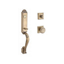 Baldwin Reserve SCELIXROUTSR049 Single Cylinder Elizabeth Handleset Round Knob and Traditional Square Rose with 6AL Latch and Dual Strike Matte Brass and Black Finish - NA - NA