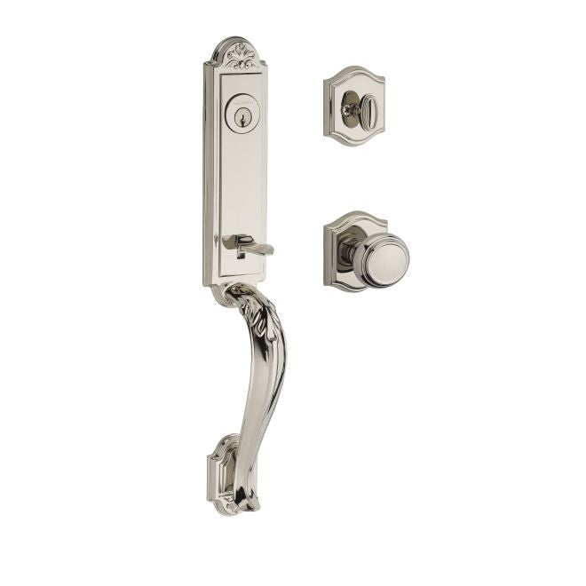 Baldwin Reserve SCELIXTRATAR141 Single Cylinder Elizabeth Handleset Traditional Knob and Traditional Arch Rose with 6AL Latch and Dual Strike Bright Nickel Finish - NA - NA