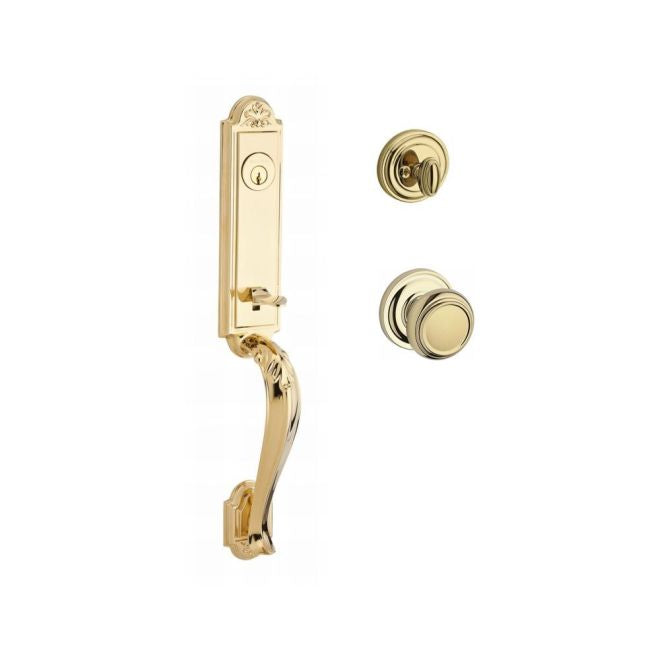 Baldwin Reserve SCELIXTRATRR003 Single Cylinder Elizabeth Handleset Traditional Knob and Traditional Round Rose with 6AL Latch and Dual Strike Lifetime Brass Finish - NA - NA